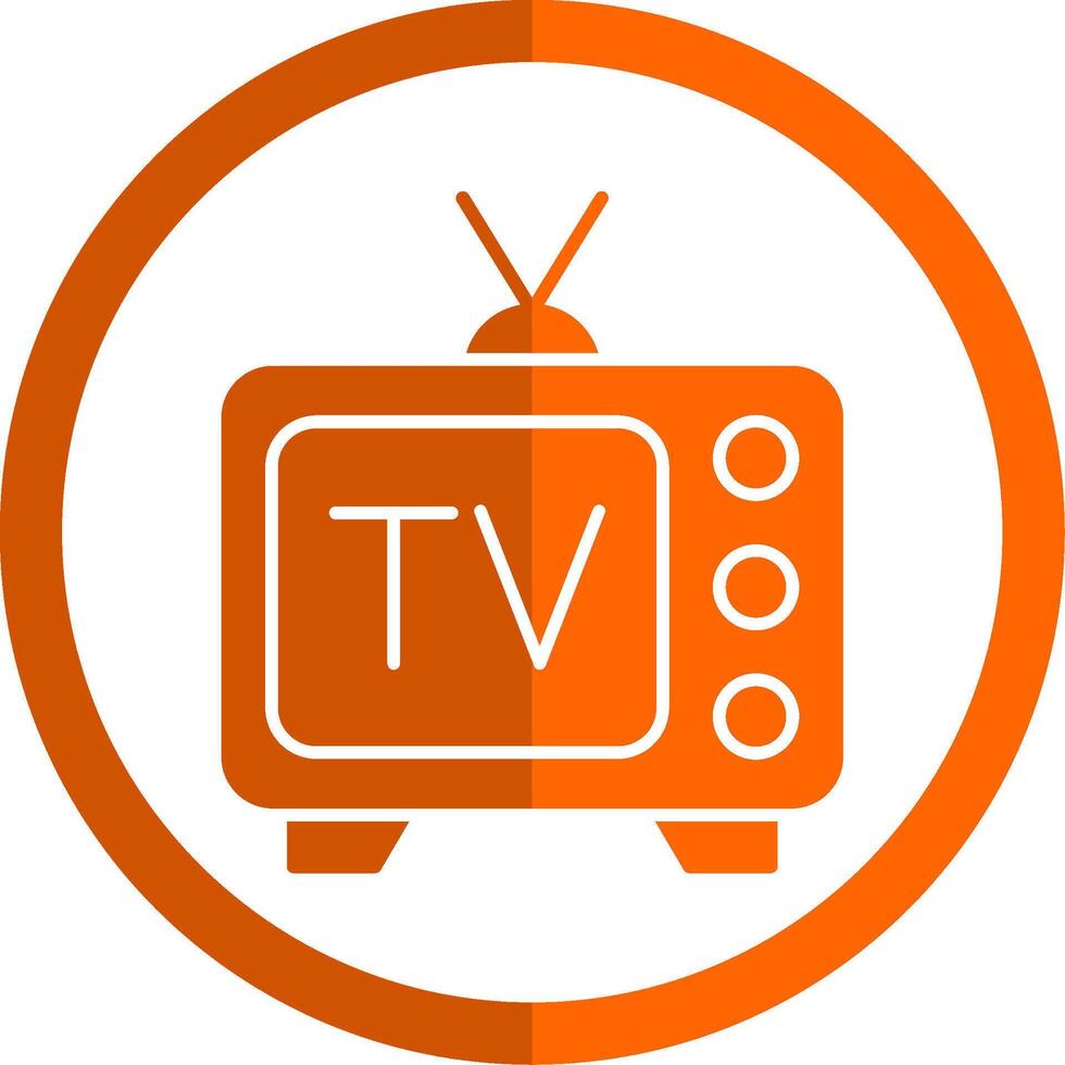Tv Glyph Orange Circle Icon vector