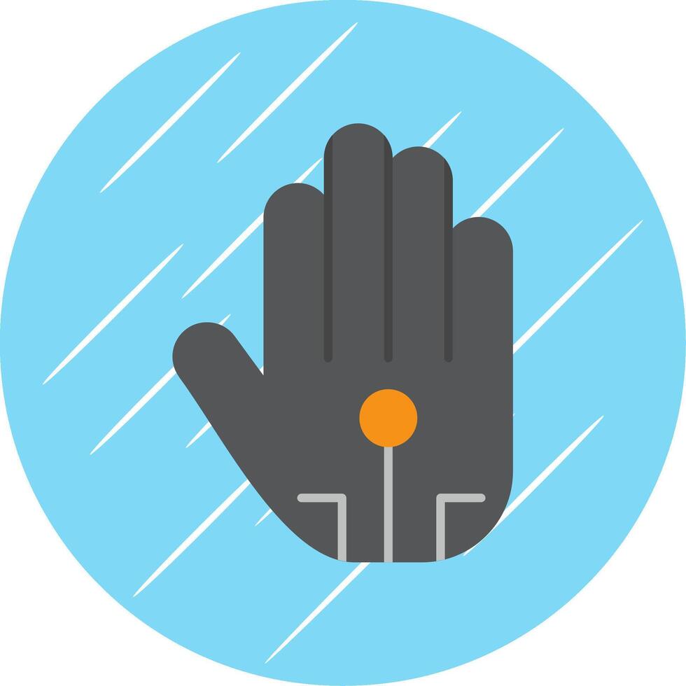 Wired Glove Flat Blue Circle Icon vector