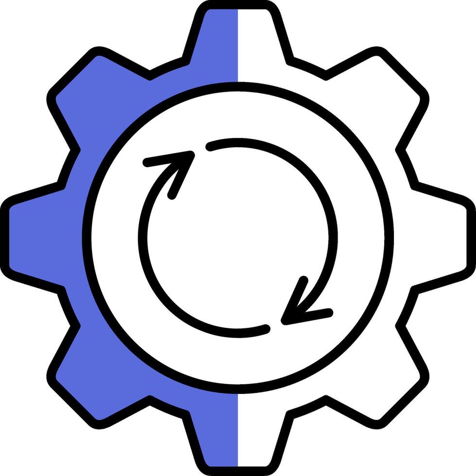 Recovery Filled Half Cut Icon vector