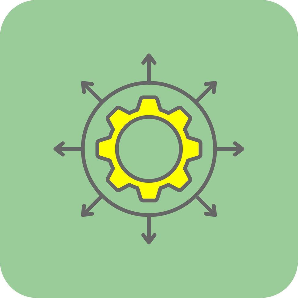 Expansion Filled Yellow Icon vector