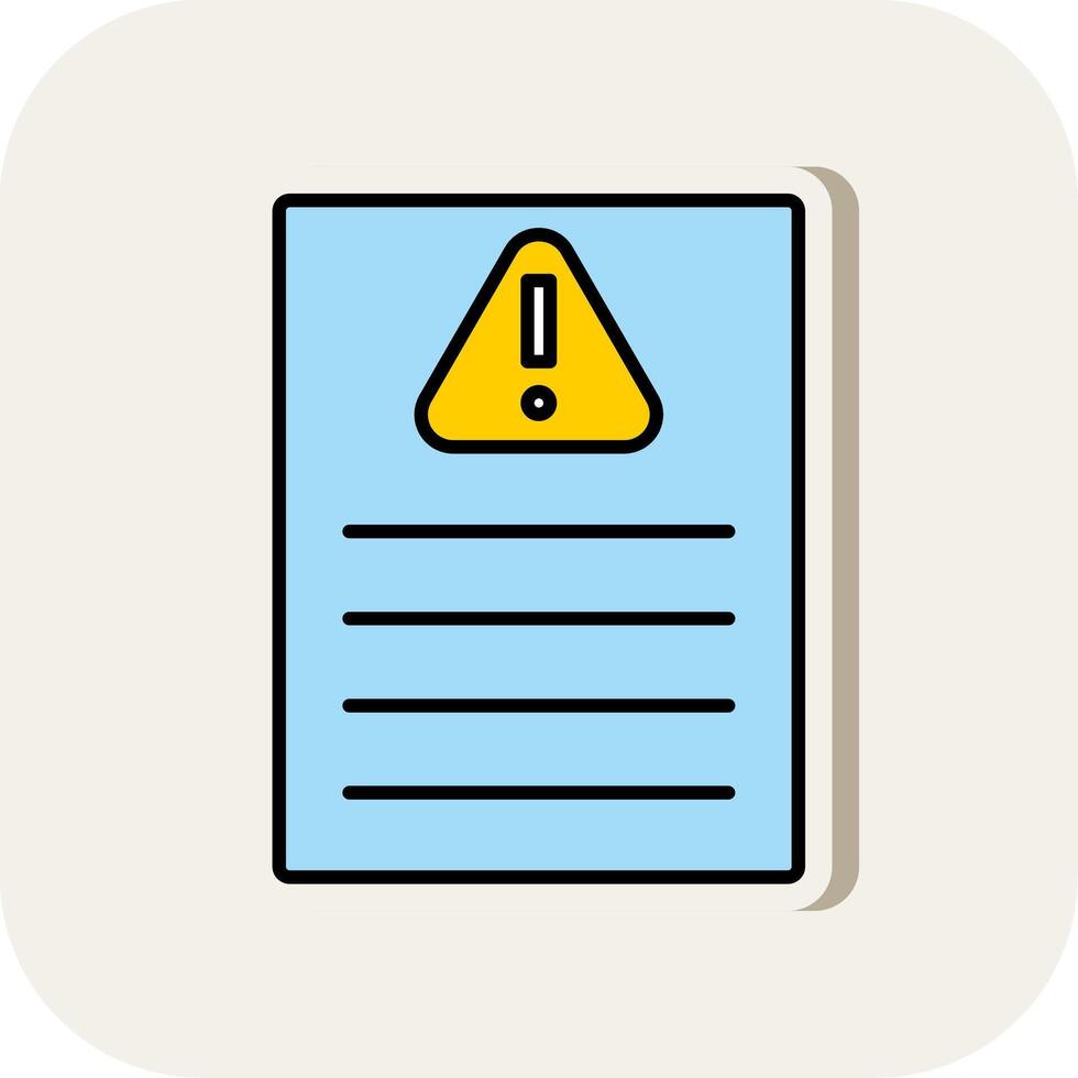 Acceptable Risk Line Filled White Shadow Icon vector