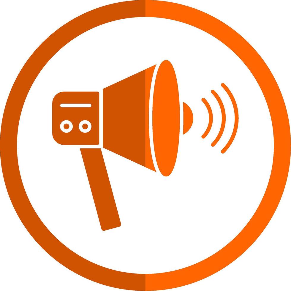 Megaphone Glyph Orange Circle Icon vector