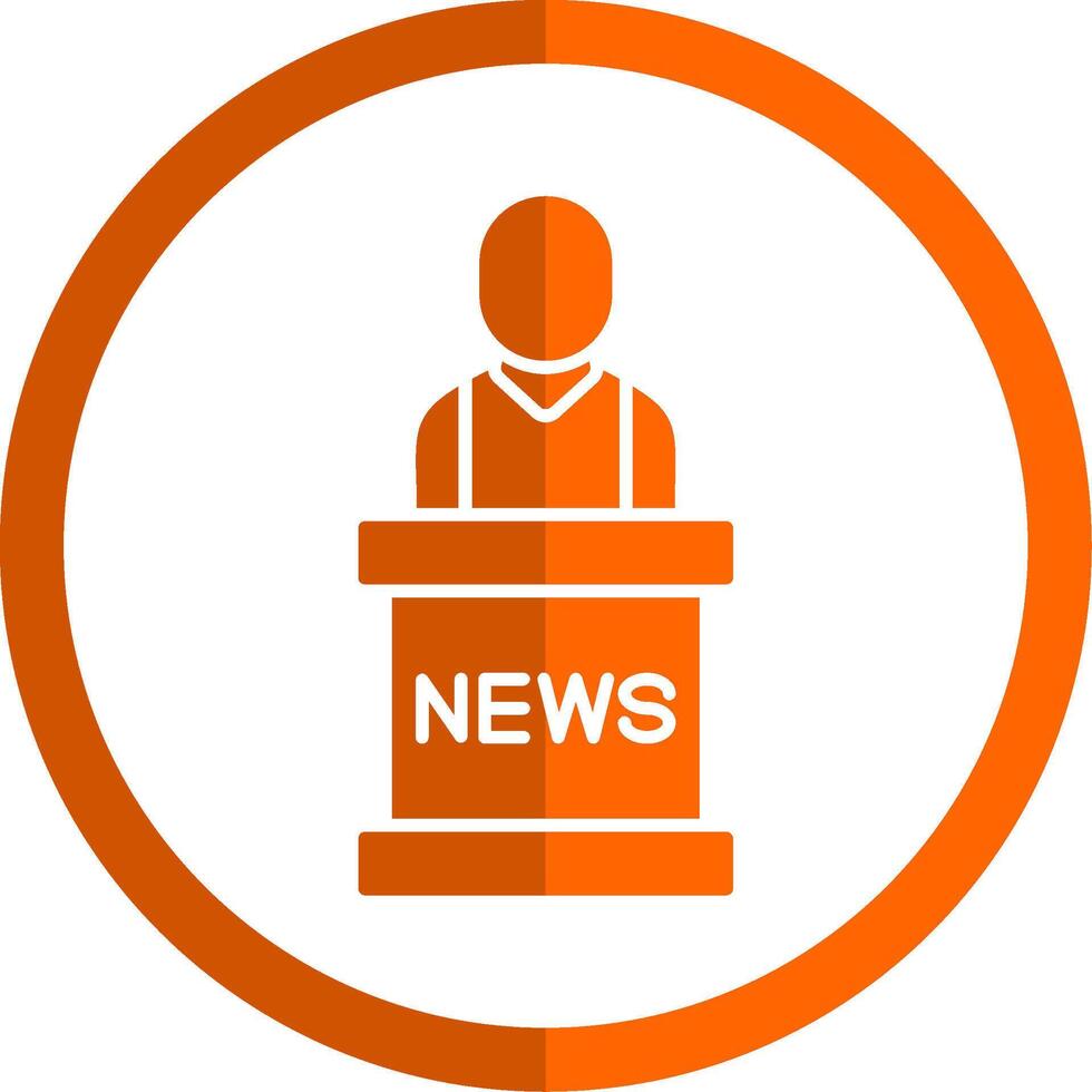 Noticias ancla glifo naranja circulo icono vector