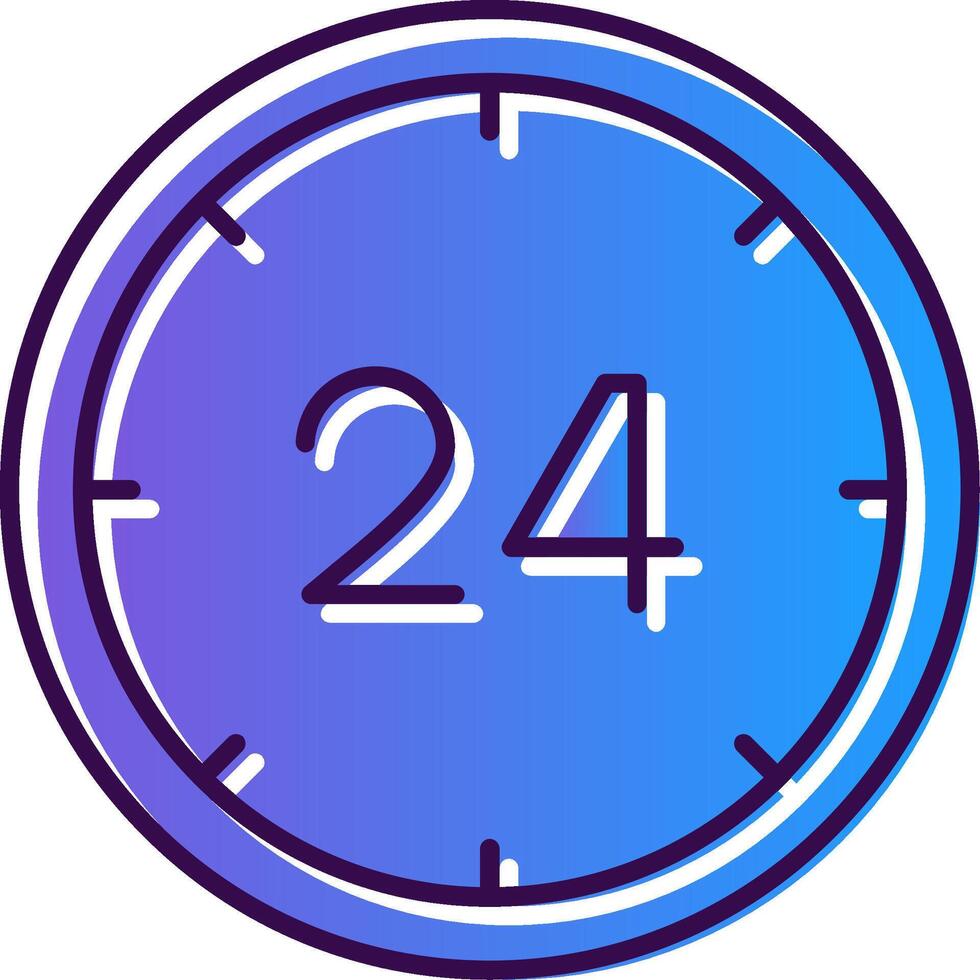 24 Hours Gradient Filled Icon vector