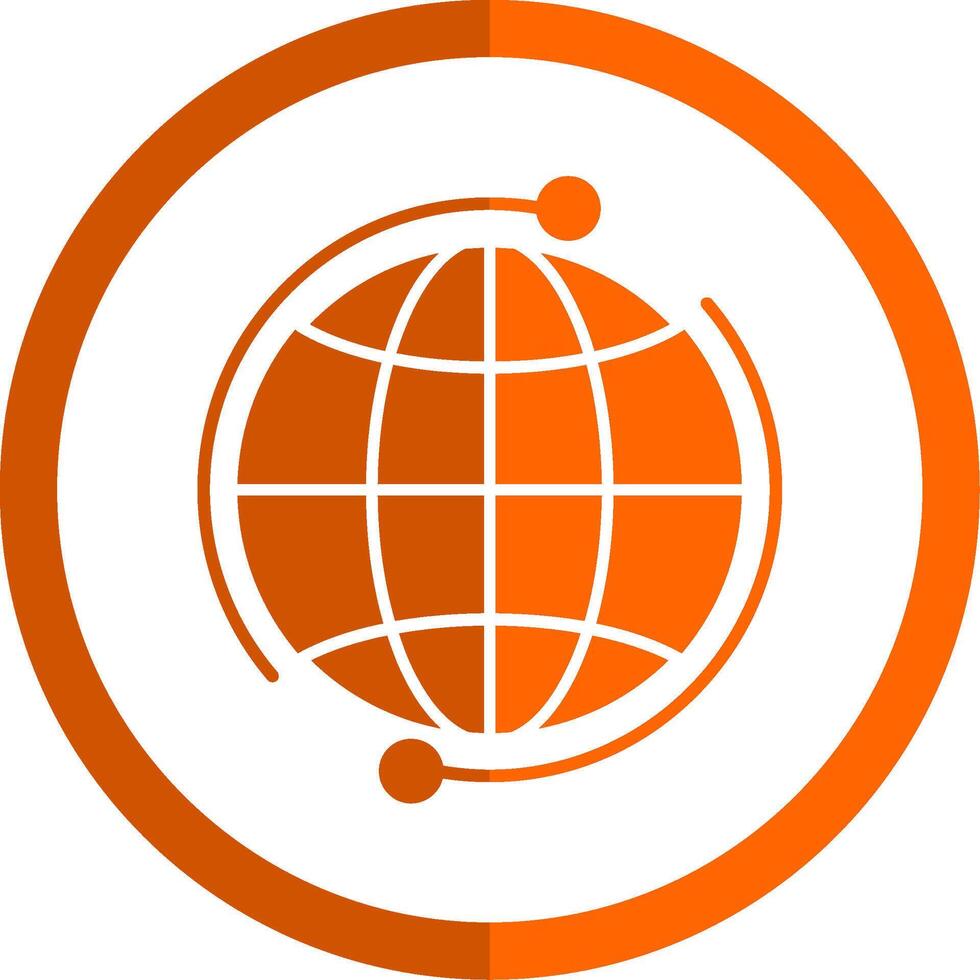 Global Glyph Orange Circle Icon vector