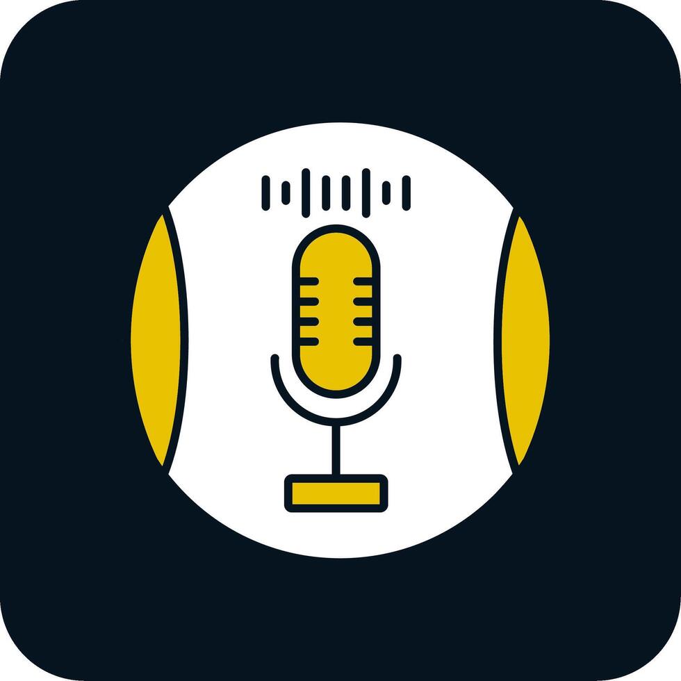 Voice Recorder Glyph Two Color Icon vector