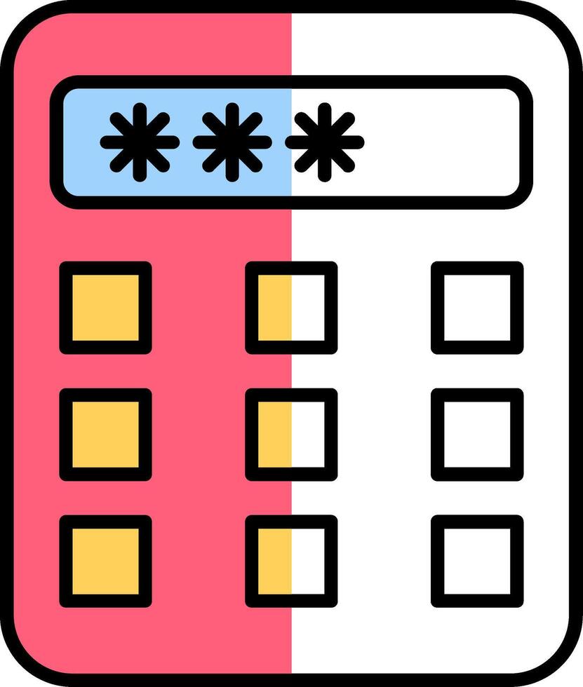 Security Panel Filled Half Cut Icon vector