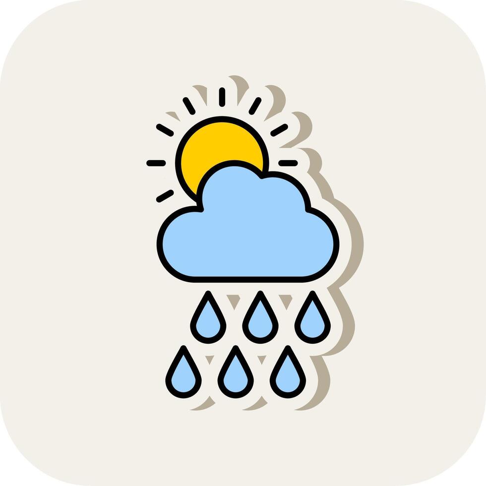 Forecast Line Filled White Shadow Icon vector