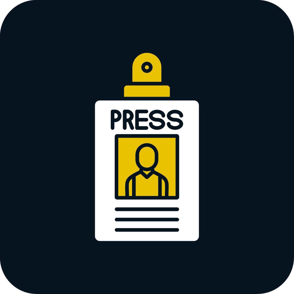 Press Pass Glyph Two Color Icon vector