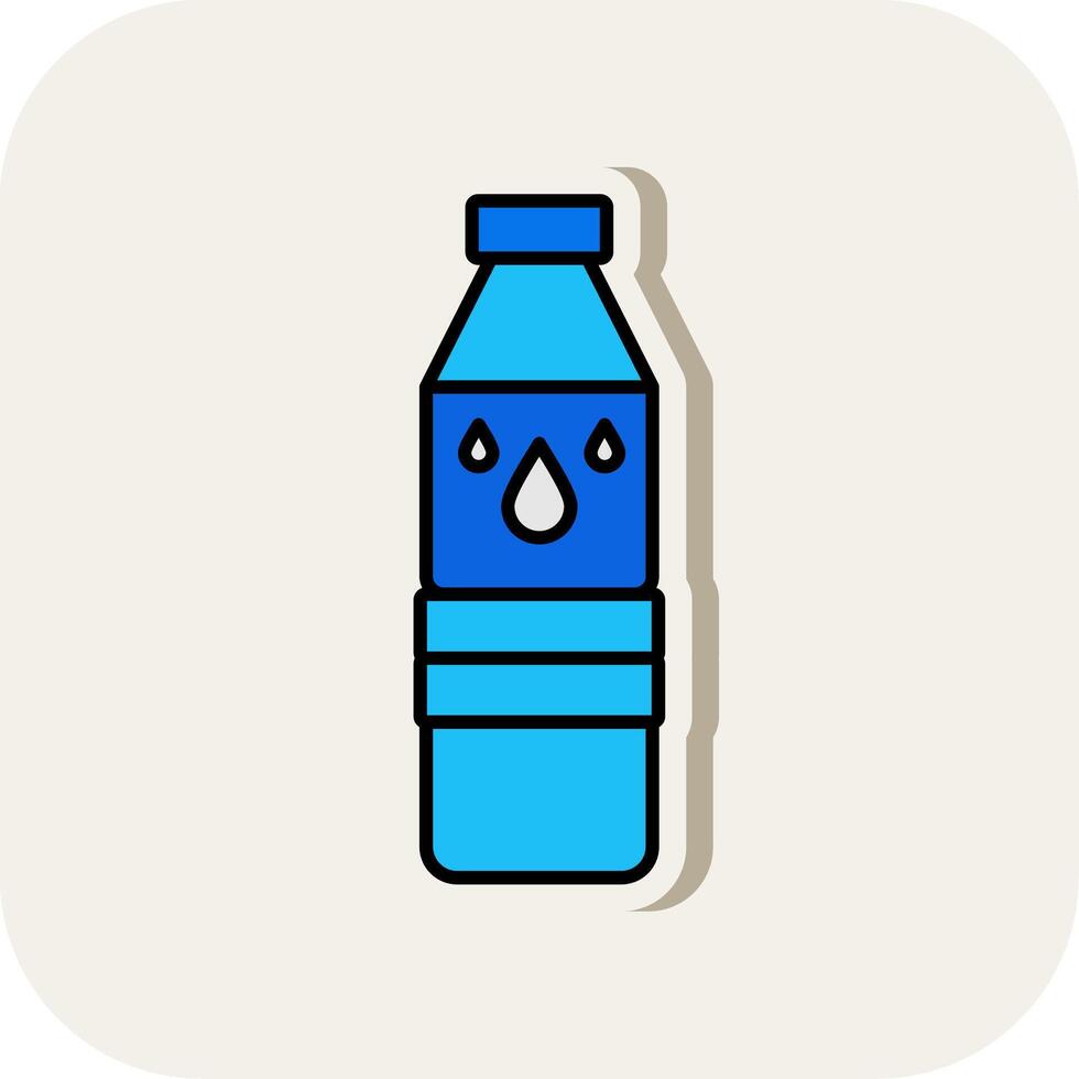 Water Bottle Line Filled White Shadow Icon vector