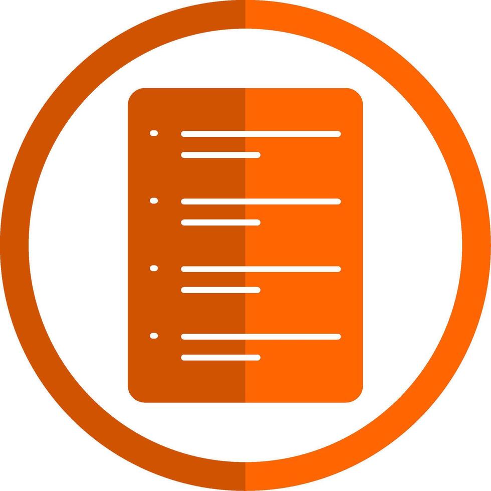 To Do List Glyph Orange Circle Icon vector