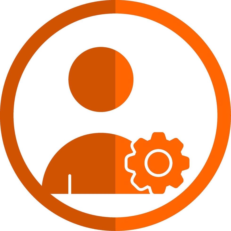 Management Glyph Orange Circle Icon vector