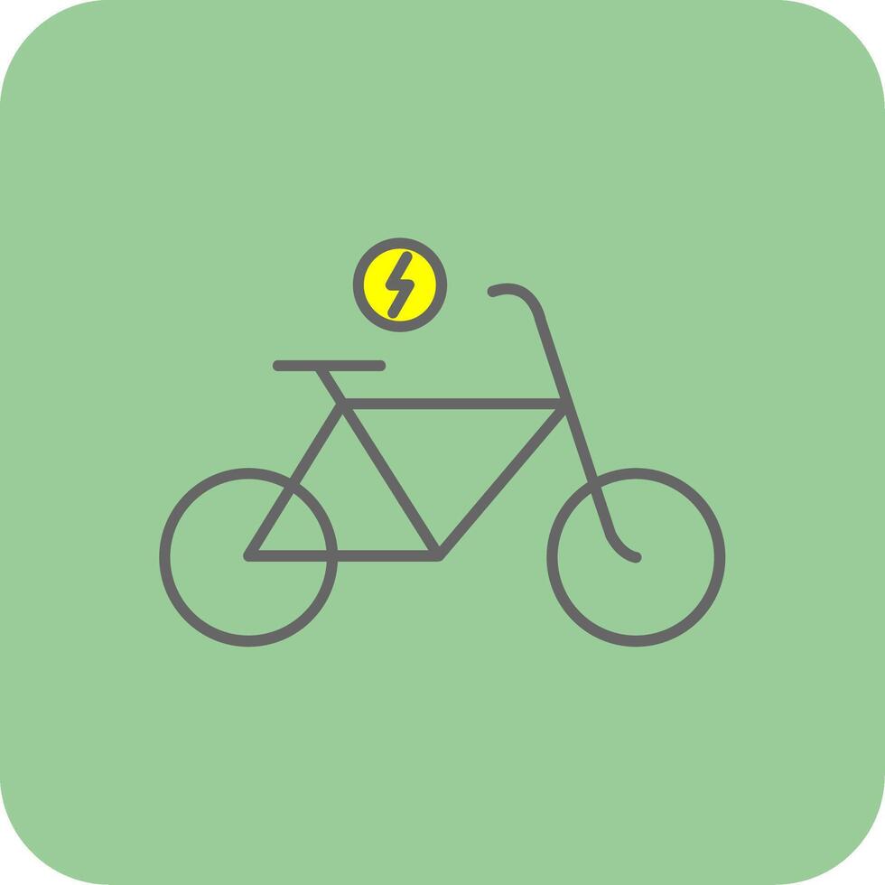 Electric Bicycle Filled Yellow Icon vector