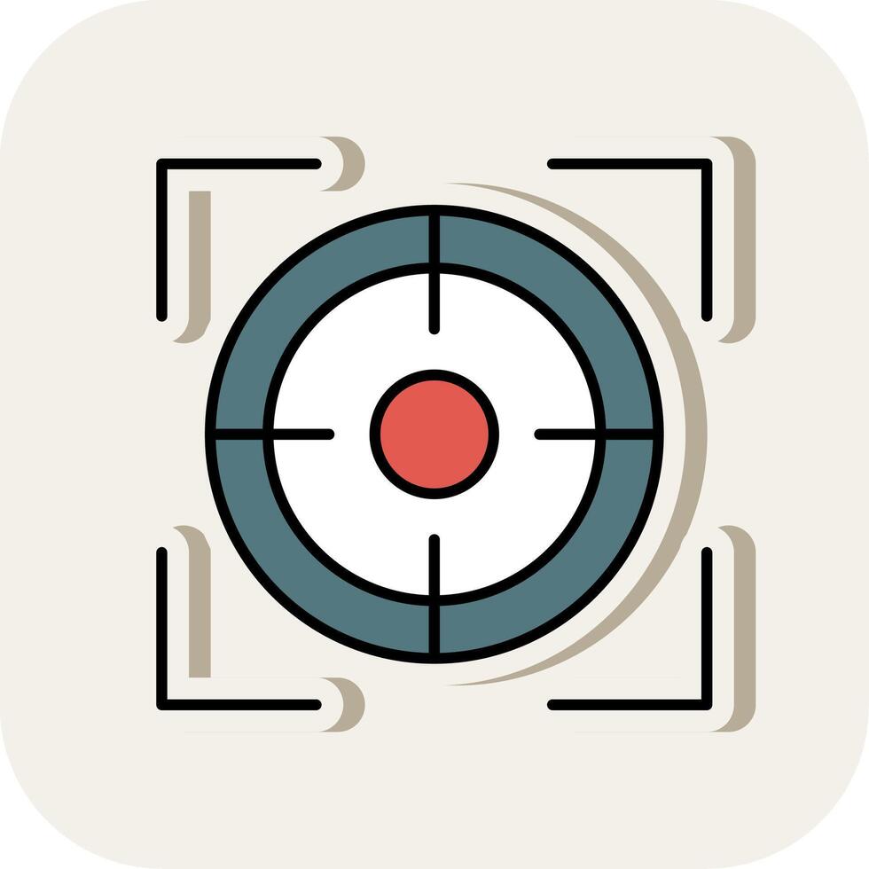 Focus Line Filled White Shadow Icon vector