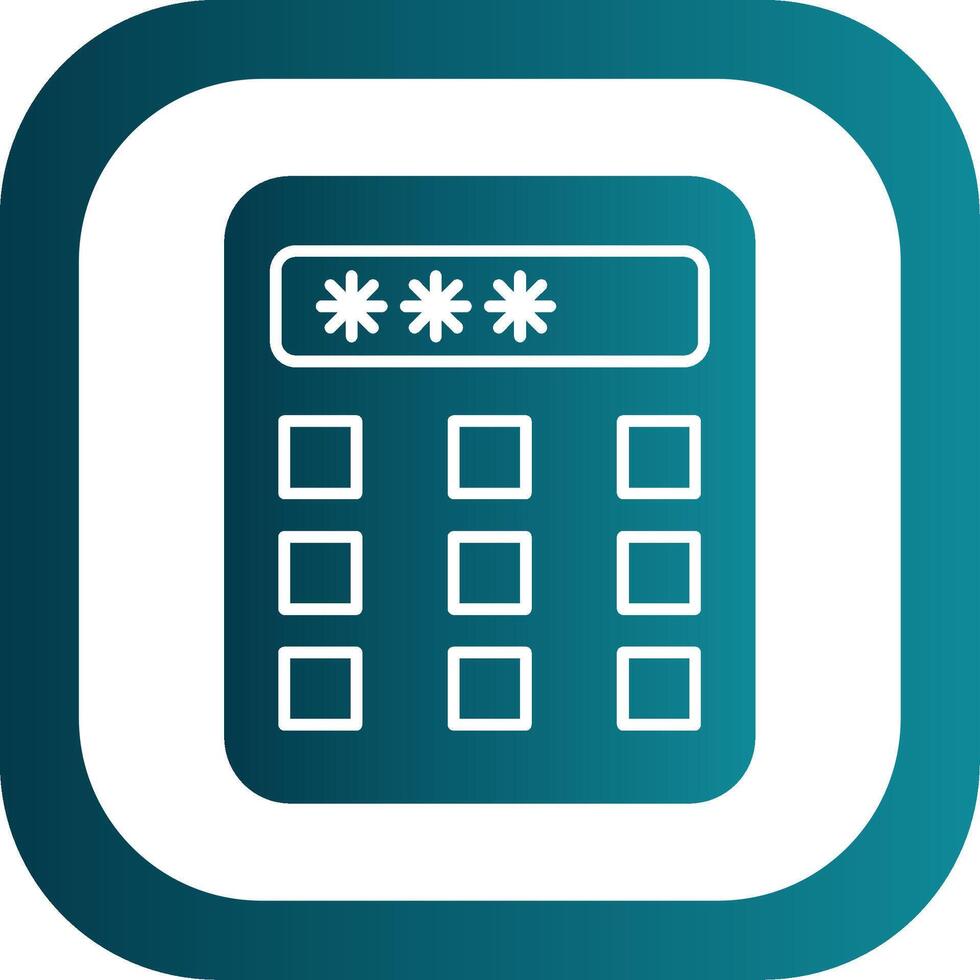 Security Panel Glyph Gradient Round Corner Icon vector
