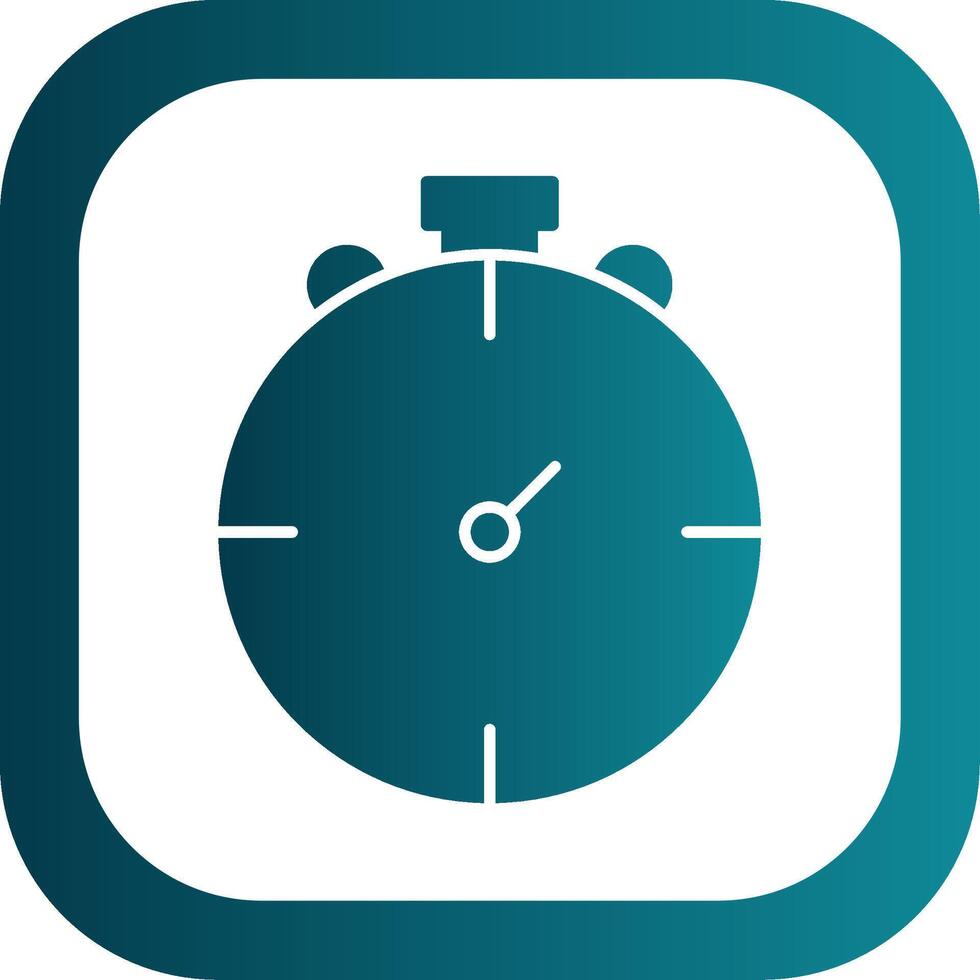 Stop Watch Glyph Gradient Round Corner Icon vector