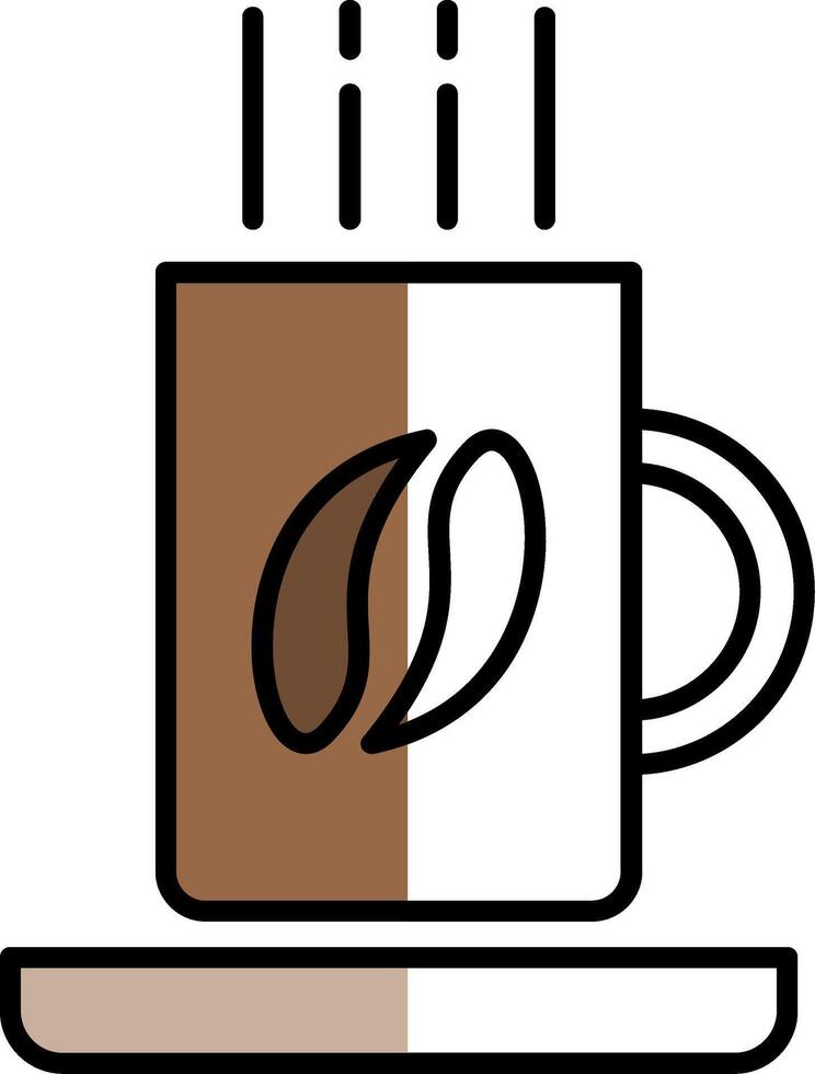 Coffee Mug Filled Half Cut Icon vector