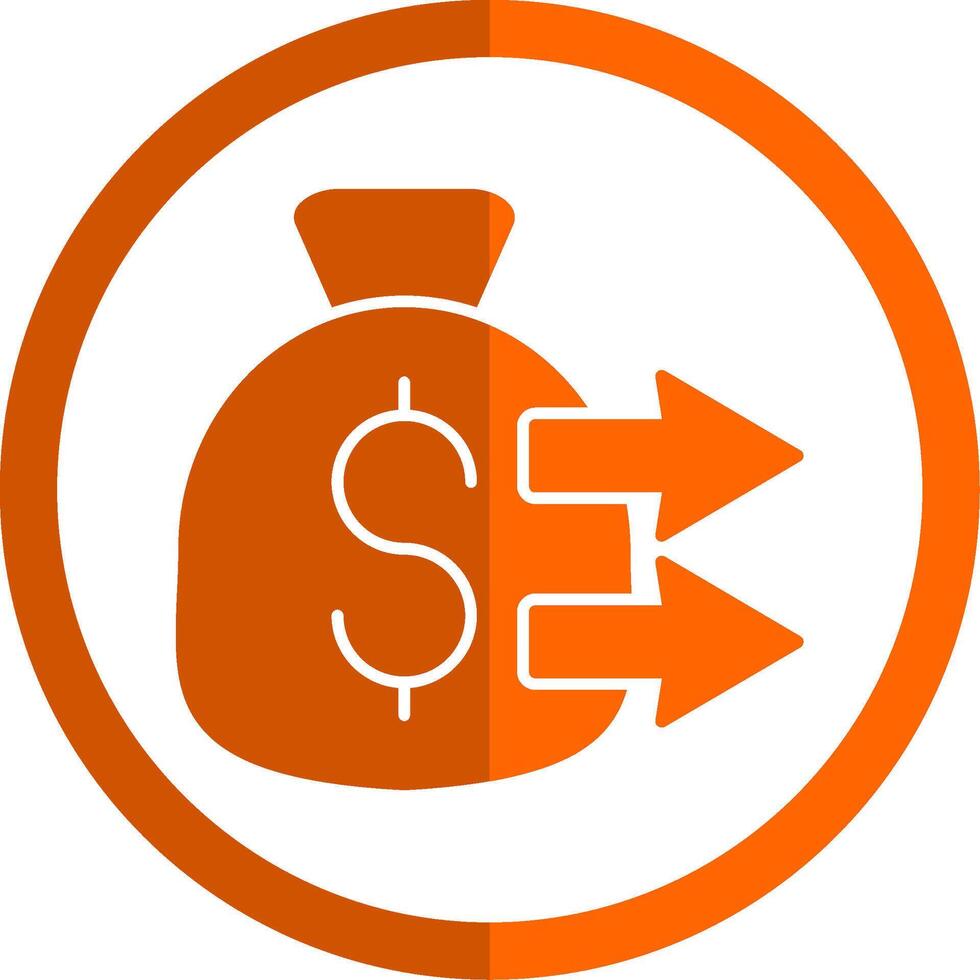 Immediate Glyph Orange Circle Icon vector