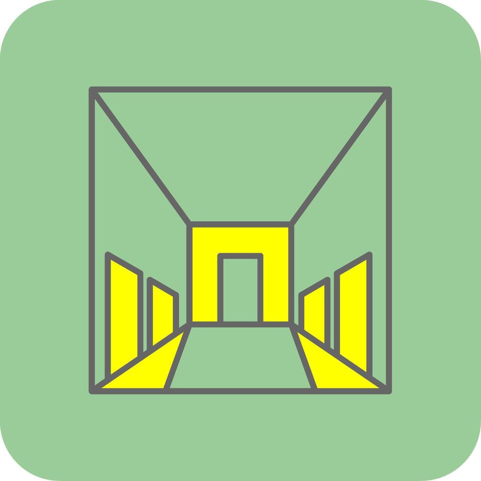 Hallway Filled Yellow Icon vector