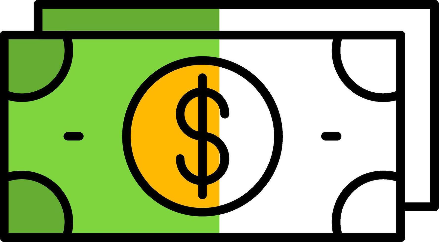 Money Filled Half Cut Icon vector