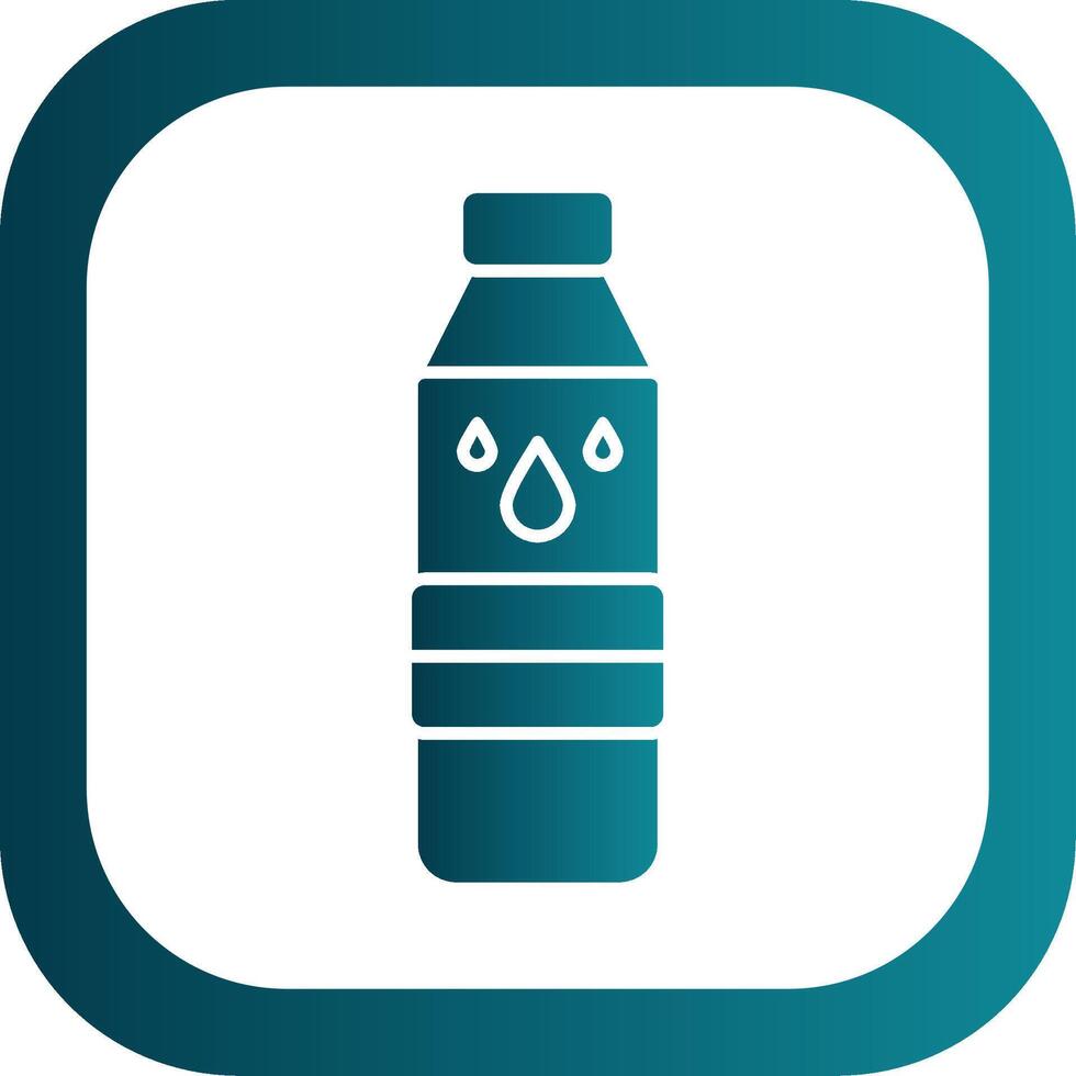 Water Bottle Glyph Gradient Round Corner Icon vector