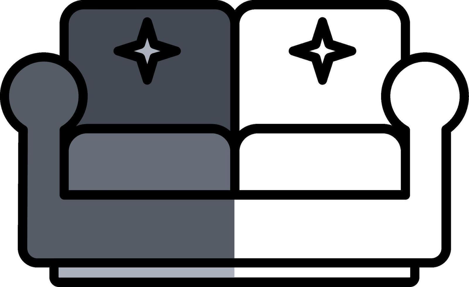 Couch Filled Half Cut Icon vector