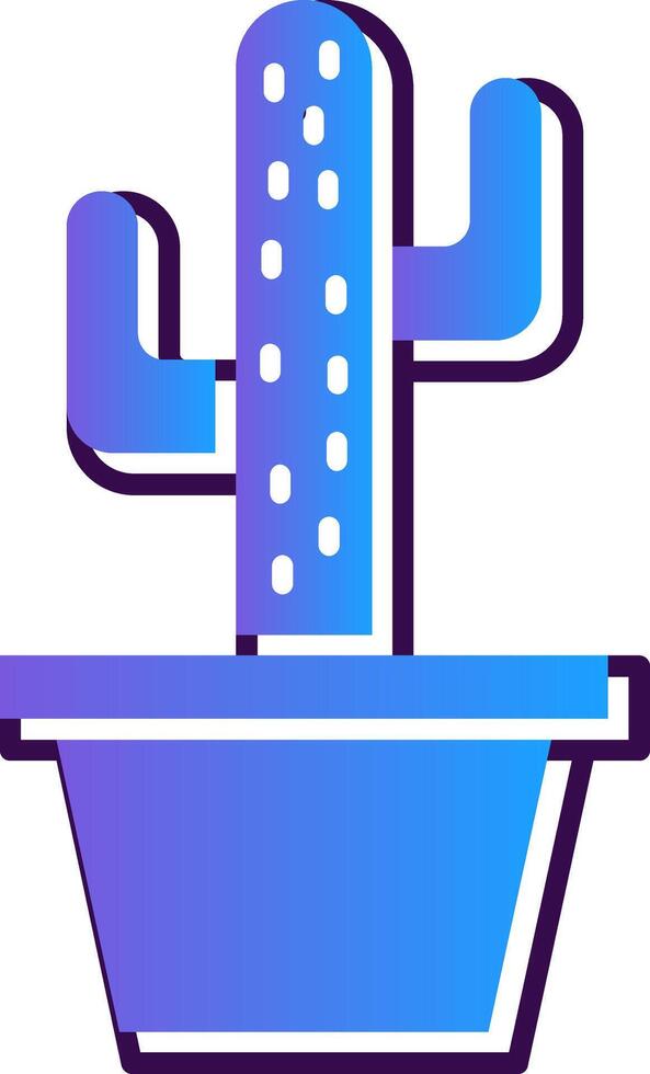 Cactus Gradient Filled Icon vector