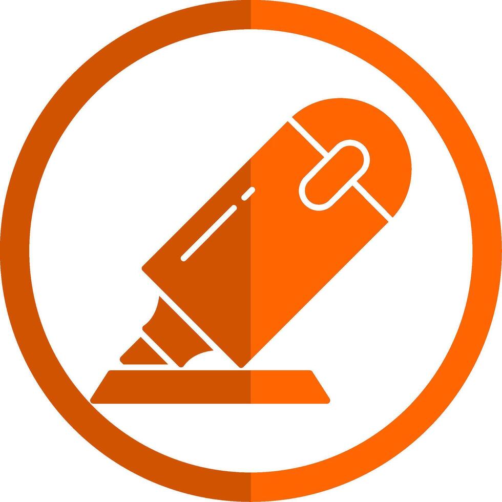 Highlighter Glyph Orange Circle Icon vector