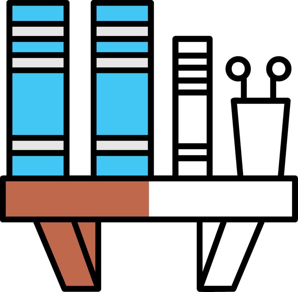 Book Shelf Filled Half Cut Icon vector
