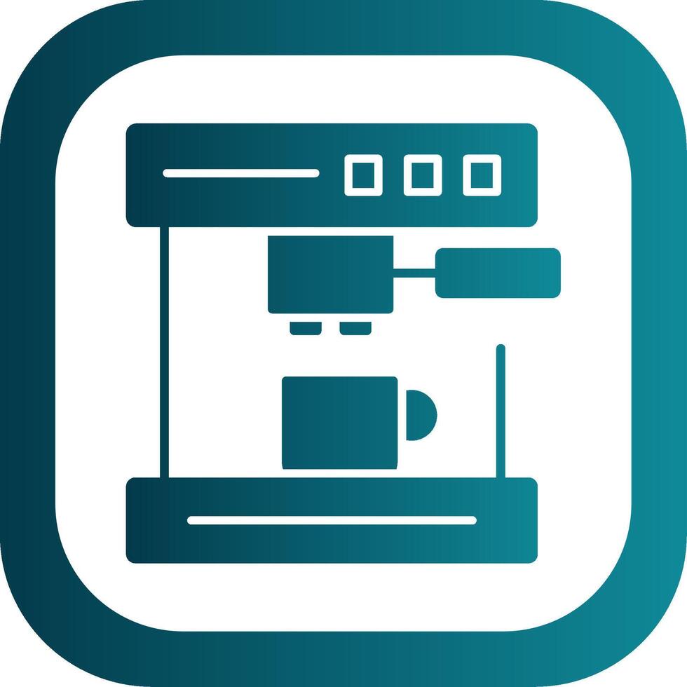 Coffee Machine Glyph Gradient Round Corner Icon vector