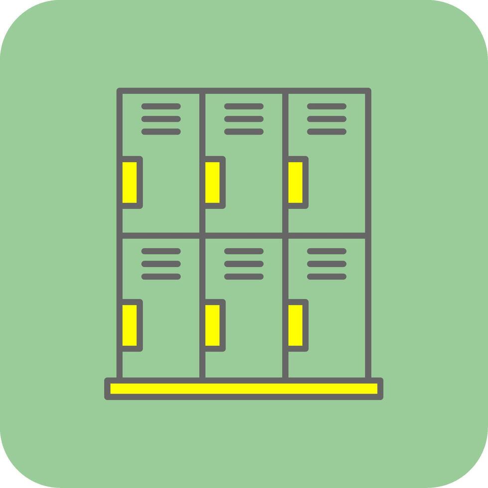 Locker Filled Yellow Icon vector