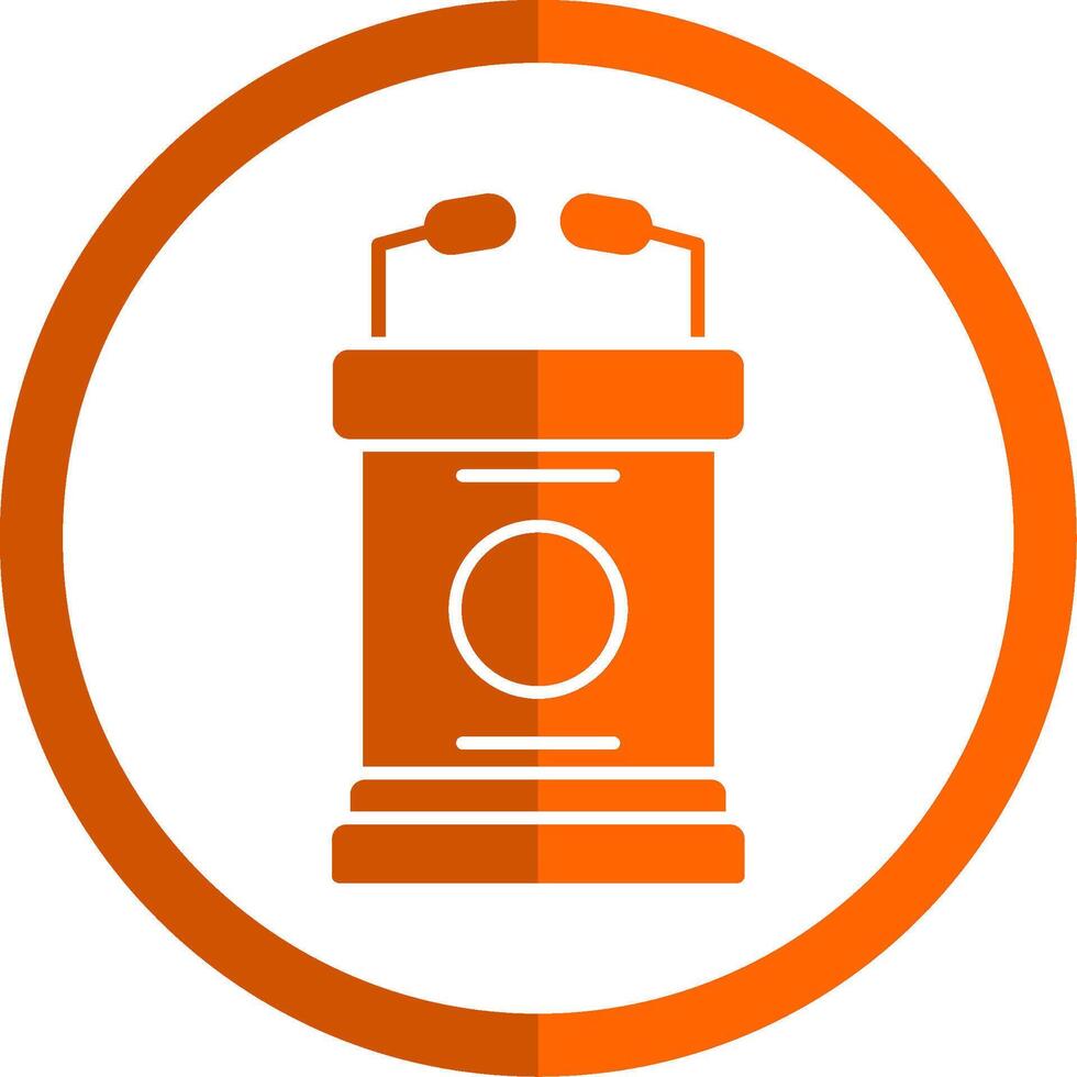 Lectern Glyph Orange Circle Icon vector