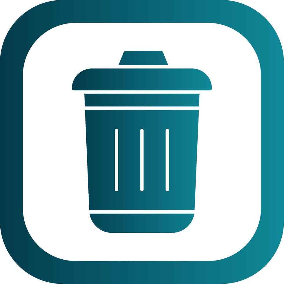Dustbin Glyph Gradient Round Corner Icon vector