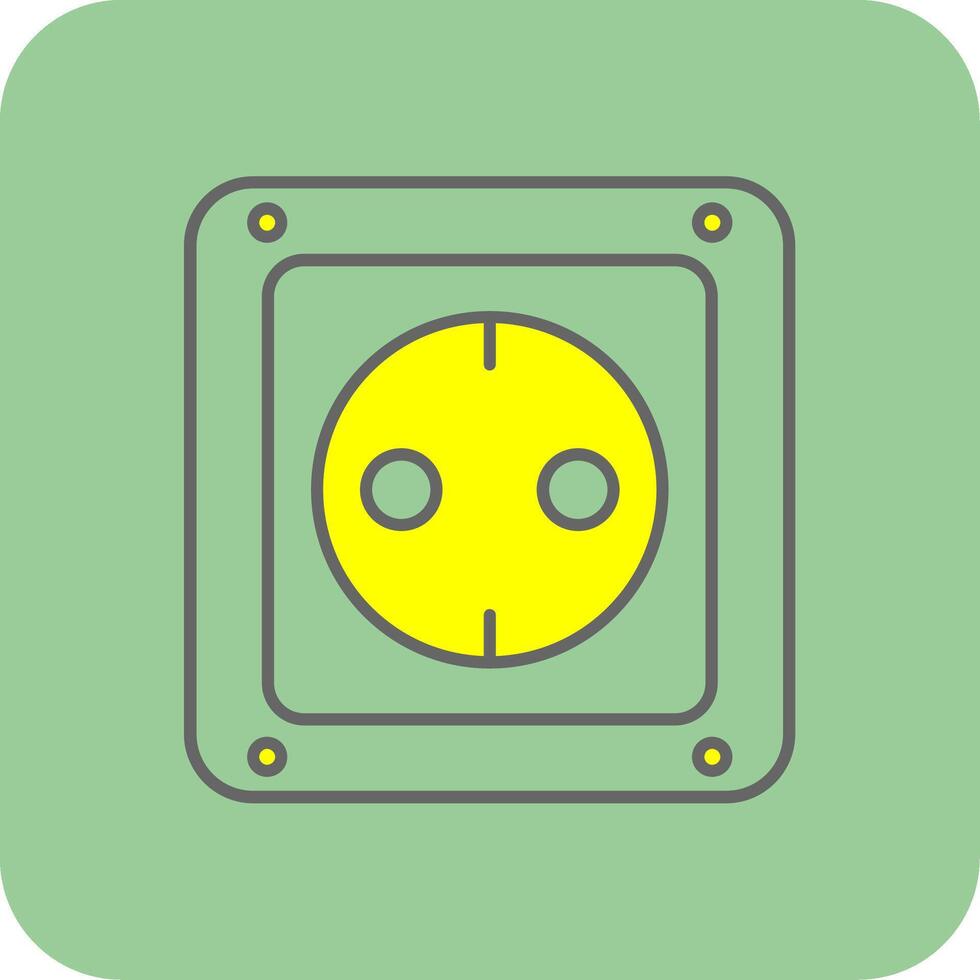Socket Filled Yellow Icon vector