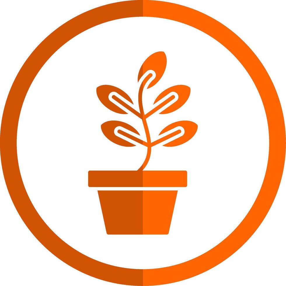 planta glifo naranja circulo icono vector