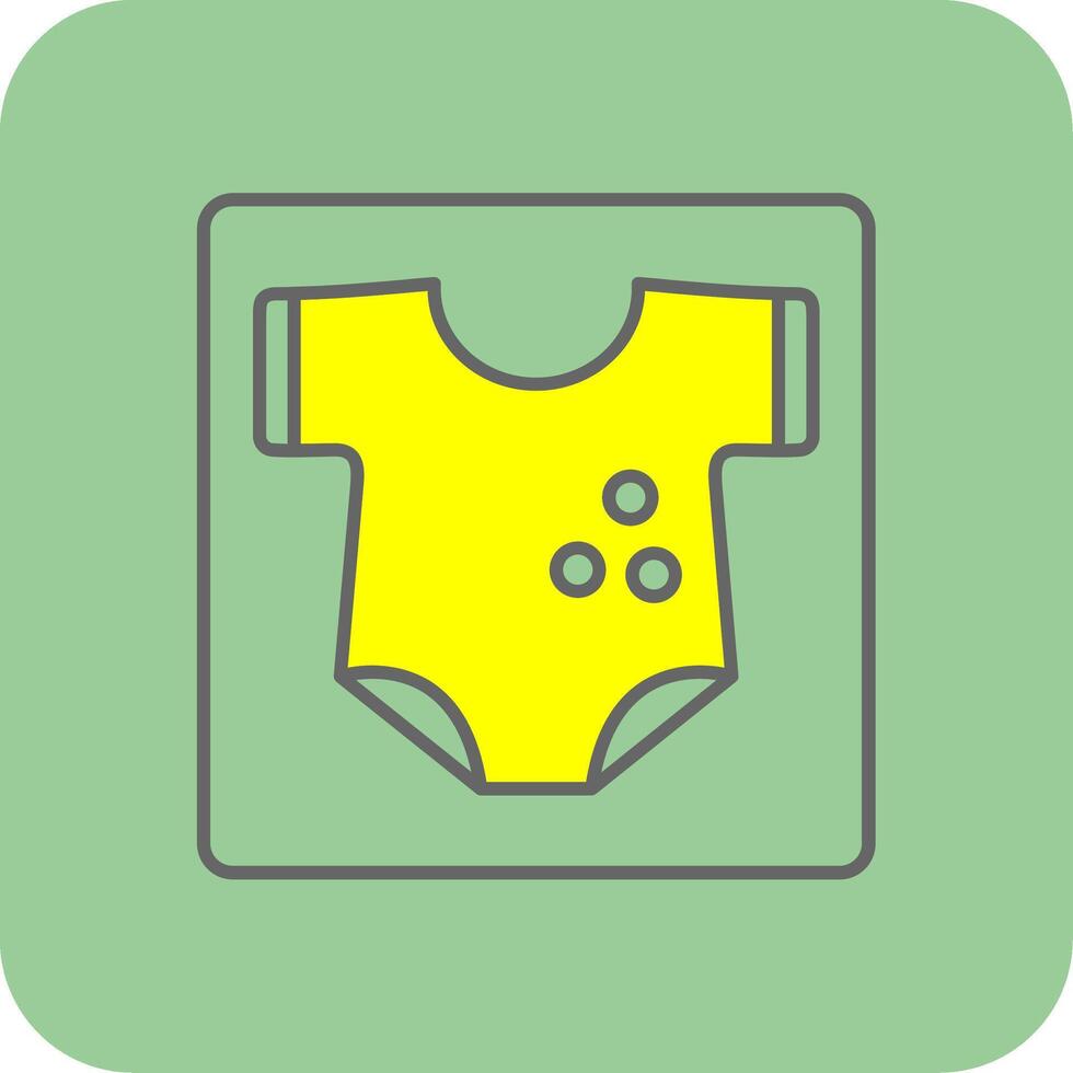 Baby Clothes Filled Yellow Icon vector