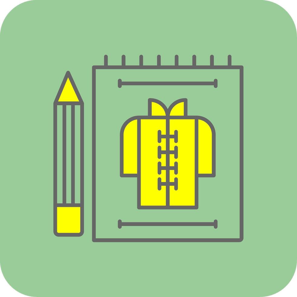 Cloth Sketch Filled Yellow Icon vector