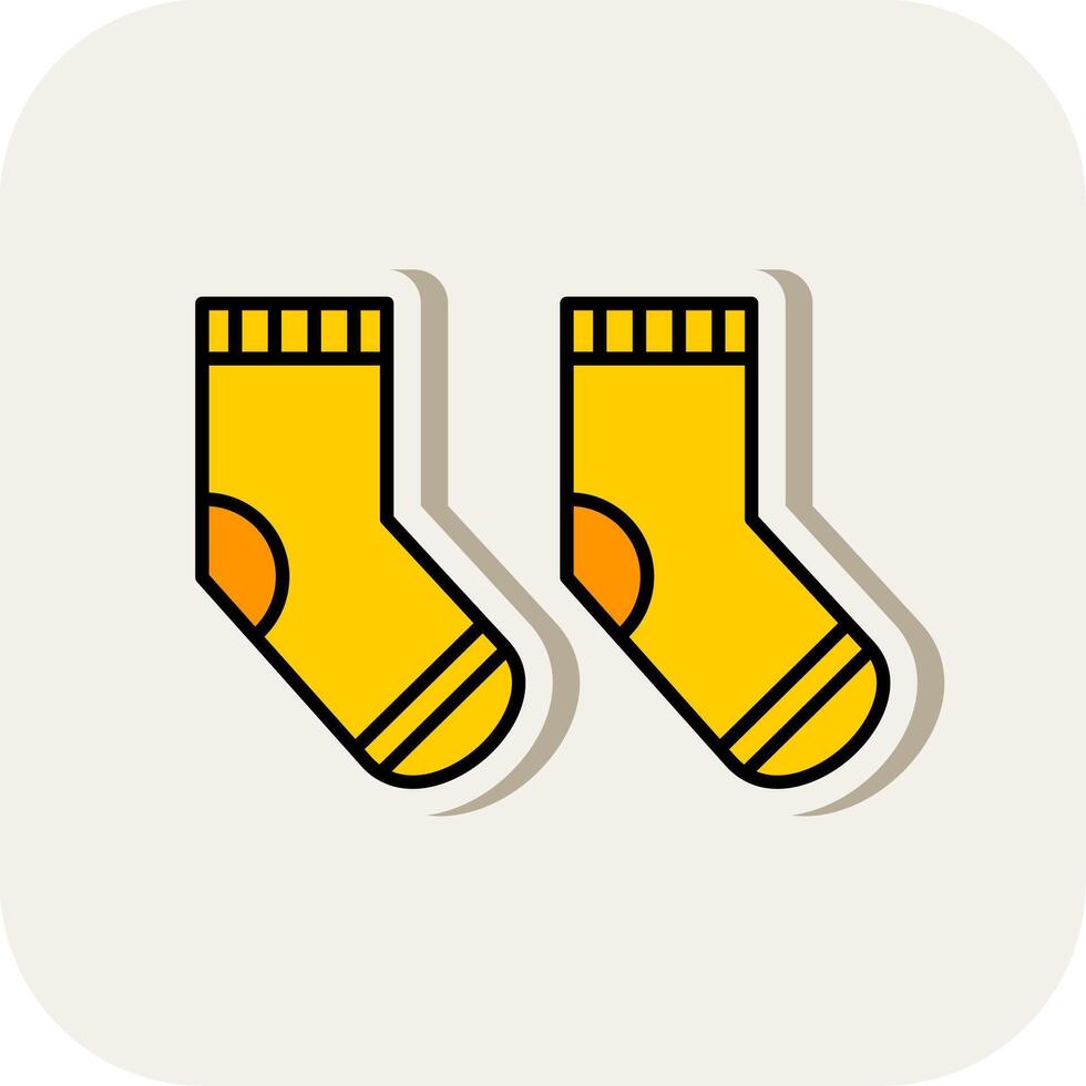 Sock Line Filled White Shadow Icon vector