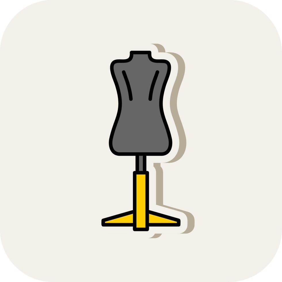 Mannequin Line Filled White Shadow Icon vector