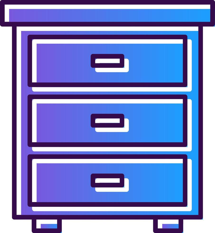 Drawer Gradient Filled Icon vector