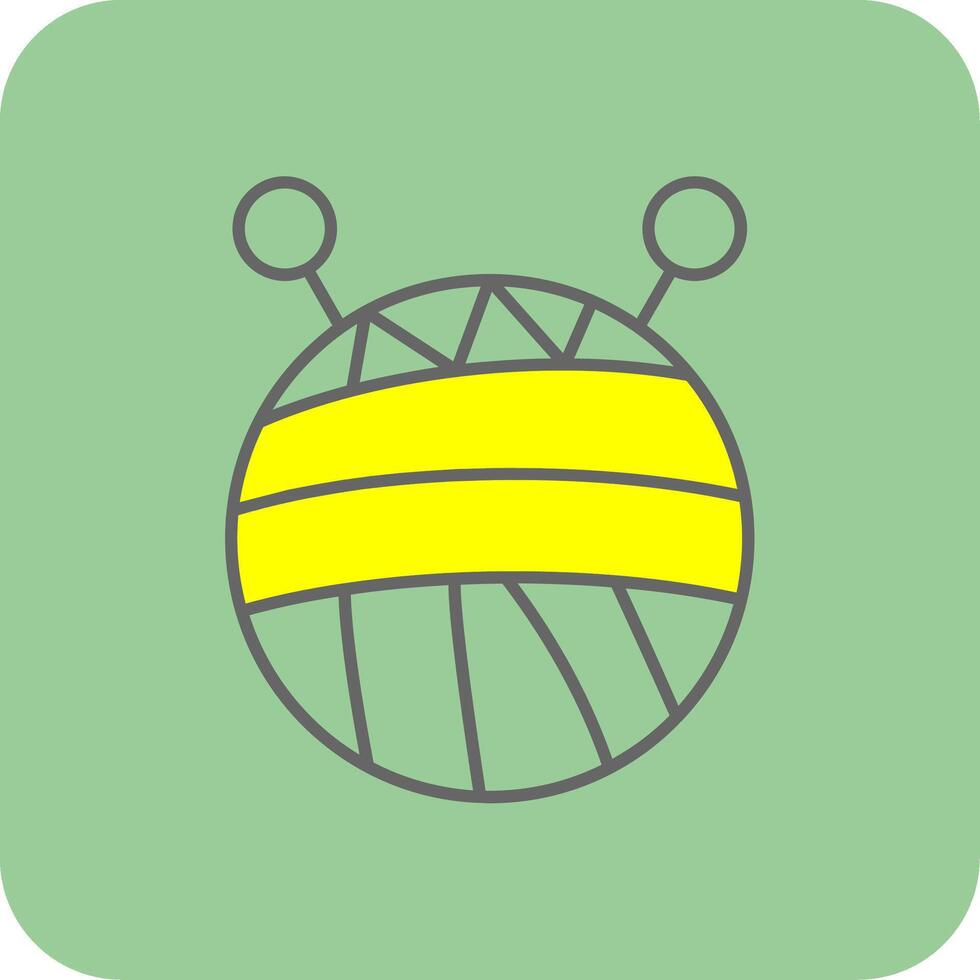 Wool Filled Yellow Icon vector