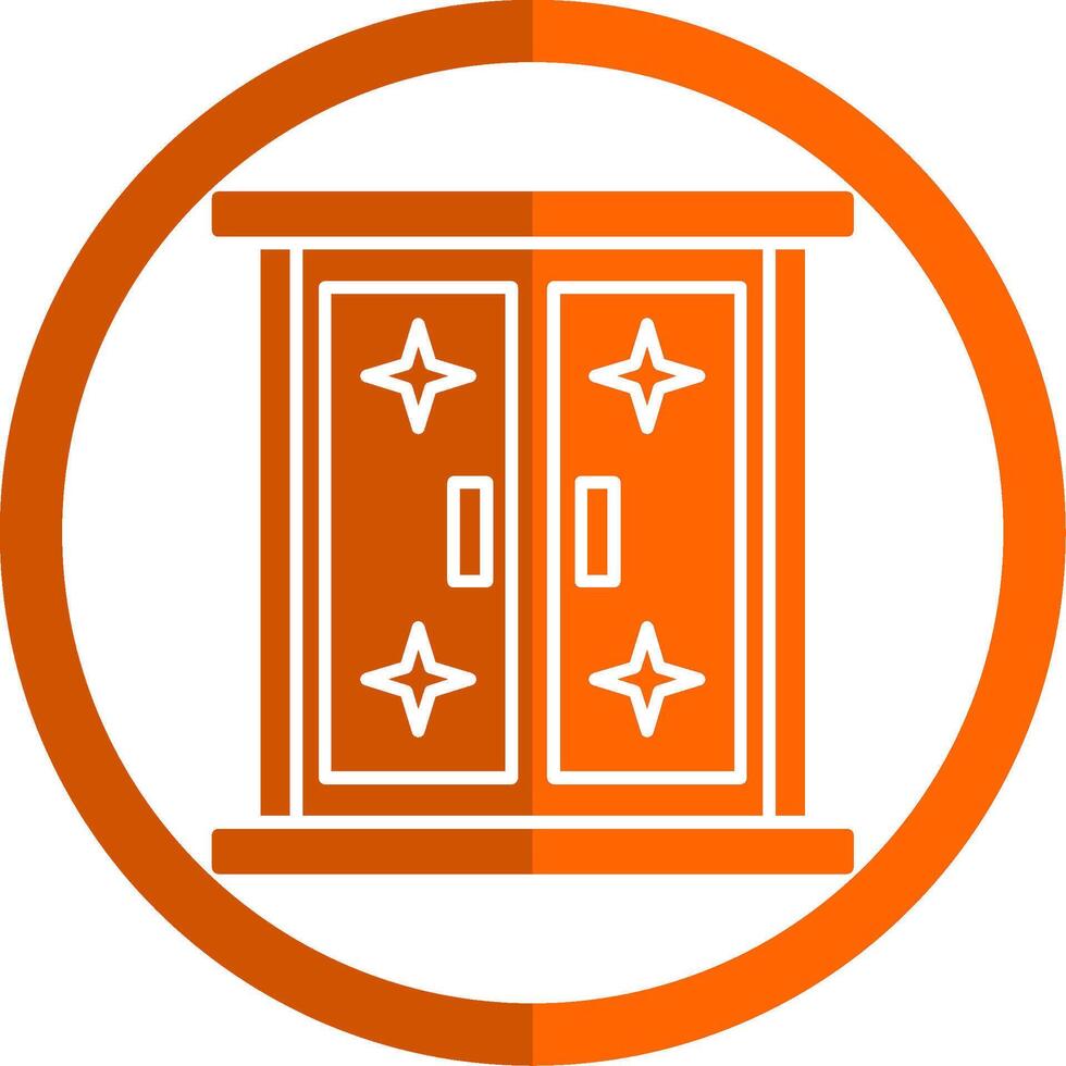 Window Glyph Orange Circle Icon vector