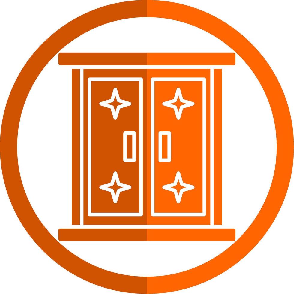 Window Glyph Orange Circle Icon vector