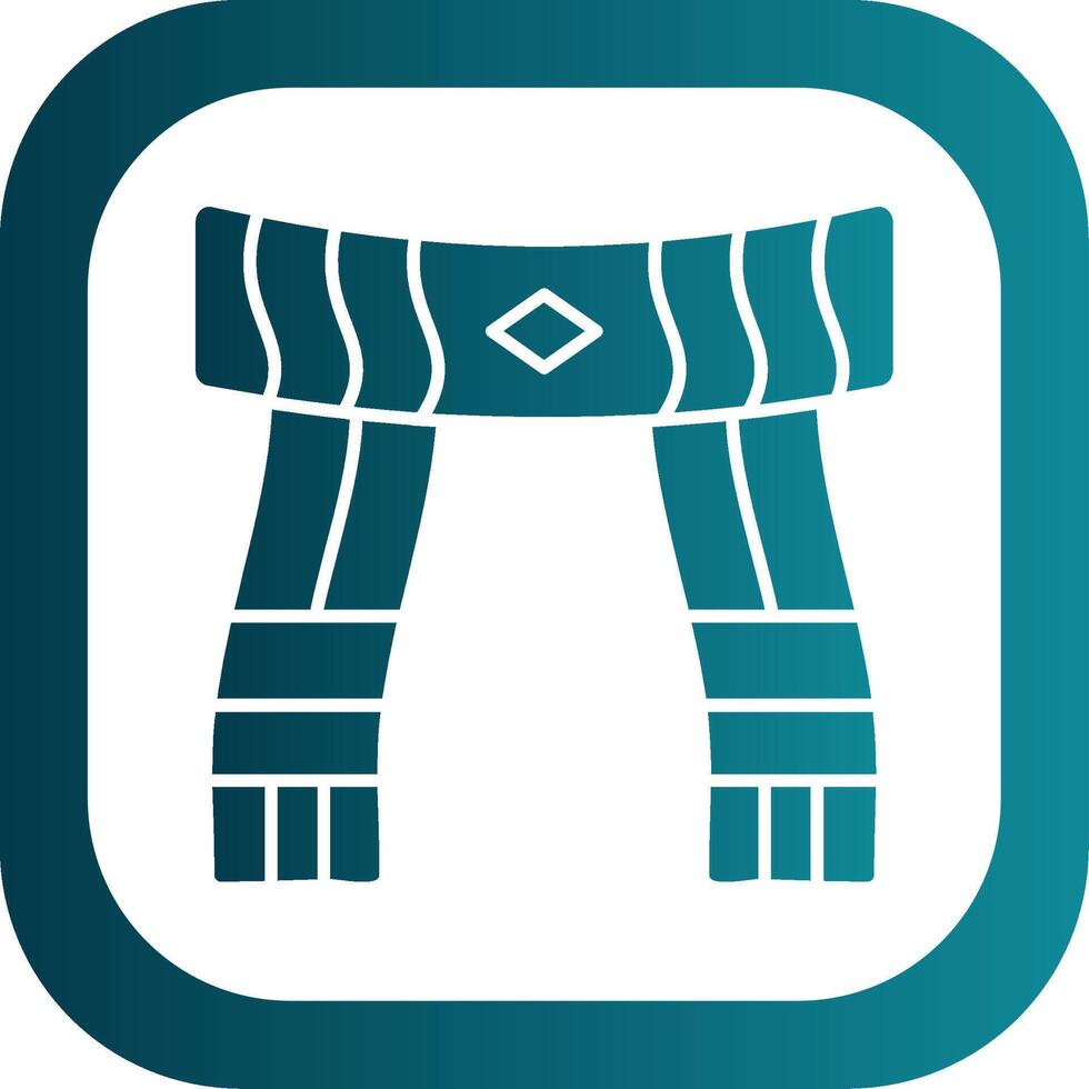 Scarf Glyph Gradient Round Corner Icon vector