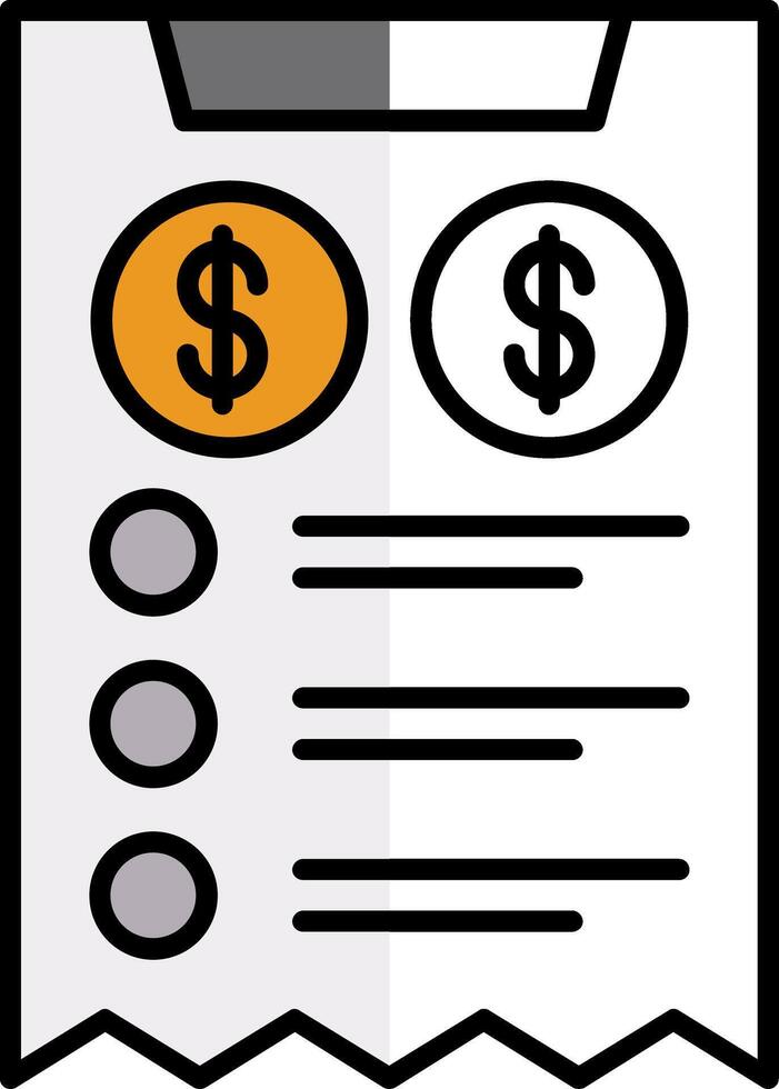 Bill Filled Half Cut Icon vector
