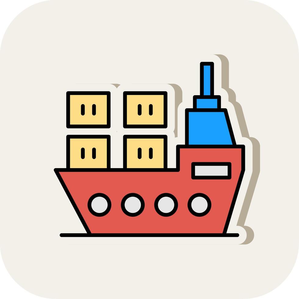 Shipment Line Filled White Shadow Icon vector