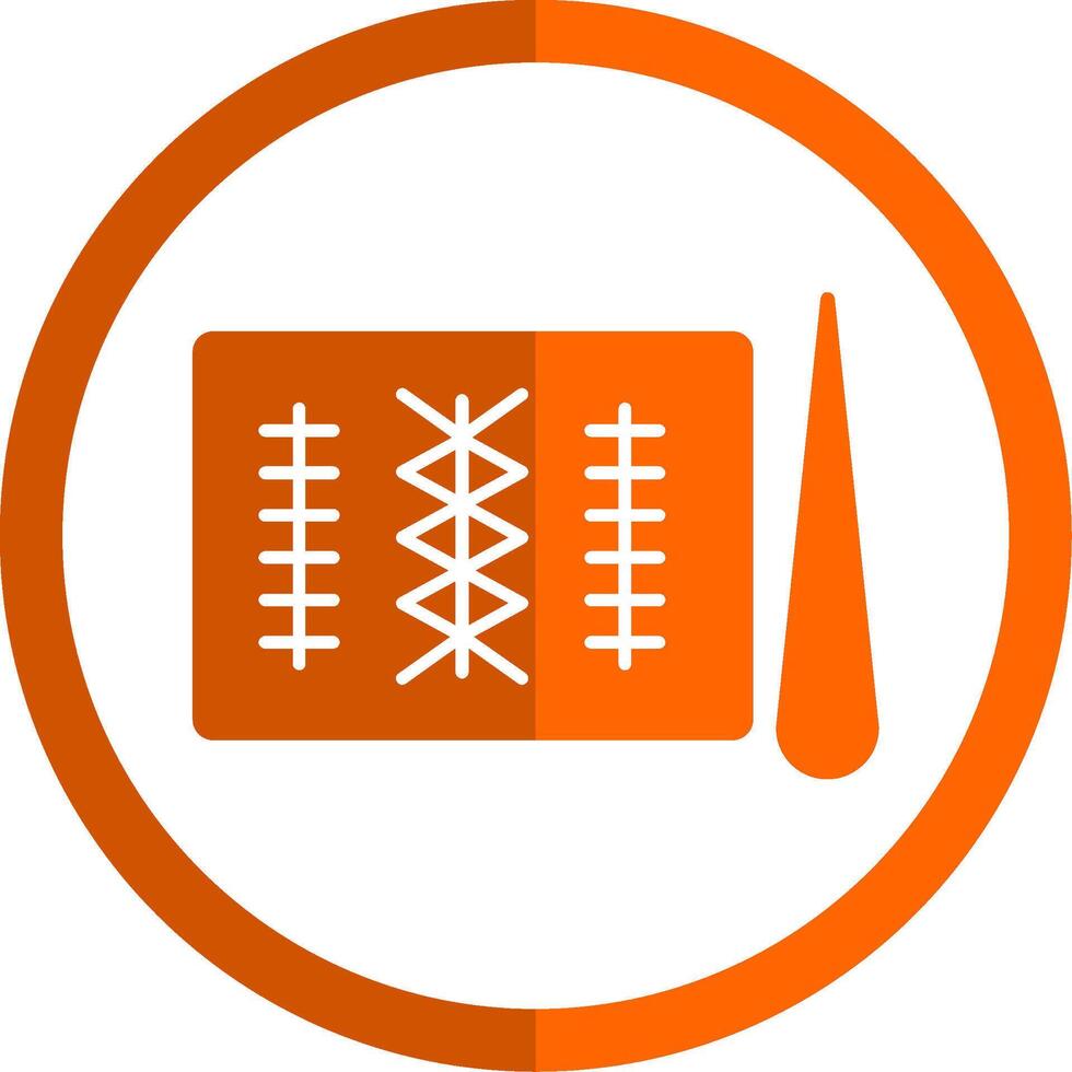 Stitches Glyph Orange Circle Icon vector