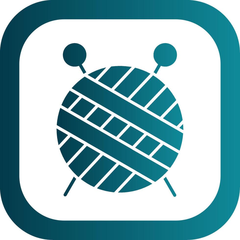 Knitting Glyph Gradient Round Corner Icon vector