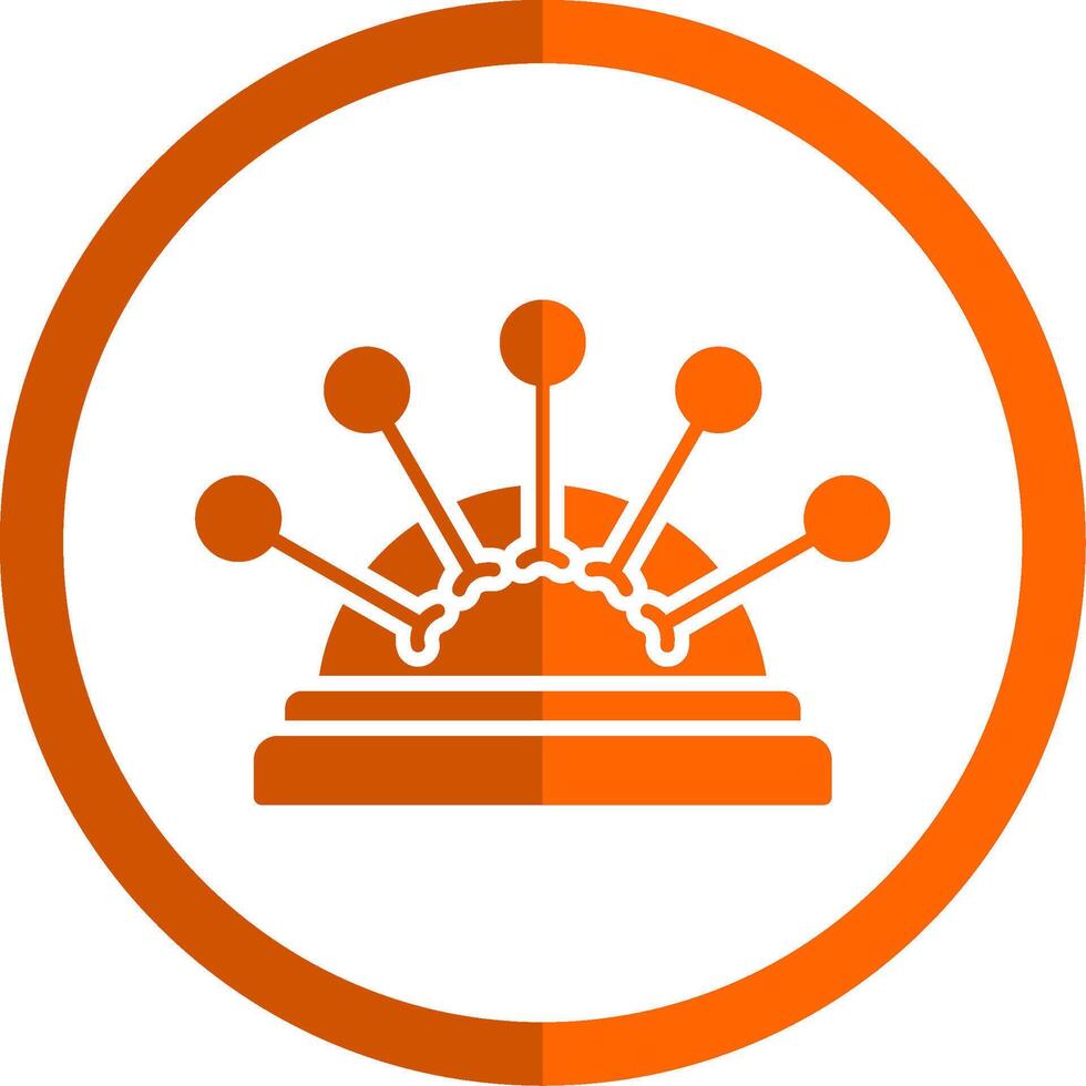 Pin Cushion Glyph Orange Circle Icon vector