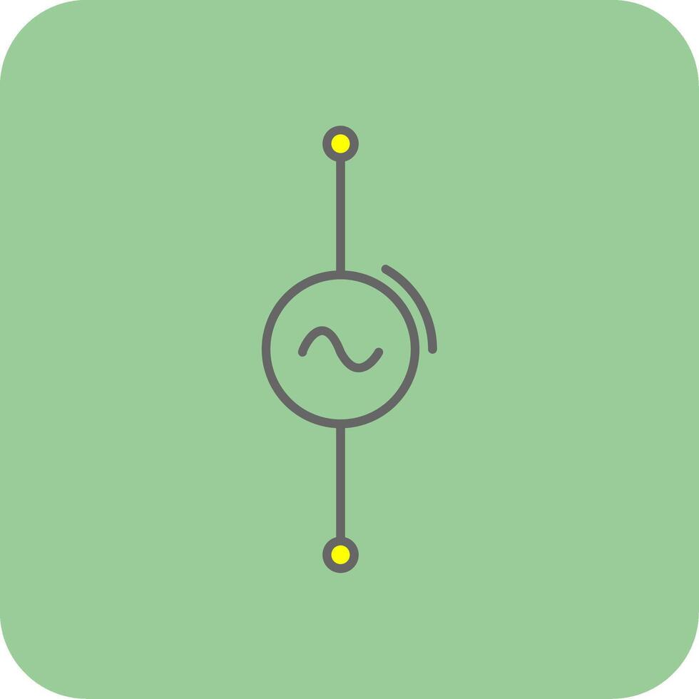 AC Voltage Source Filled Yellow Icon vector